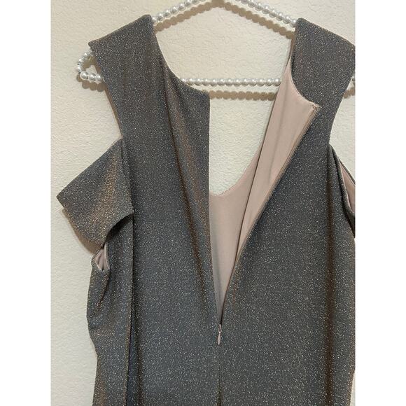 Dress The Population Size 2X Dress Bryce Stretch Knit Bodycon Midi Dress Sparkle - Picture 10 of 11